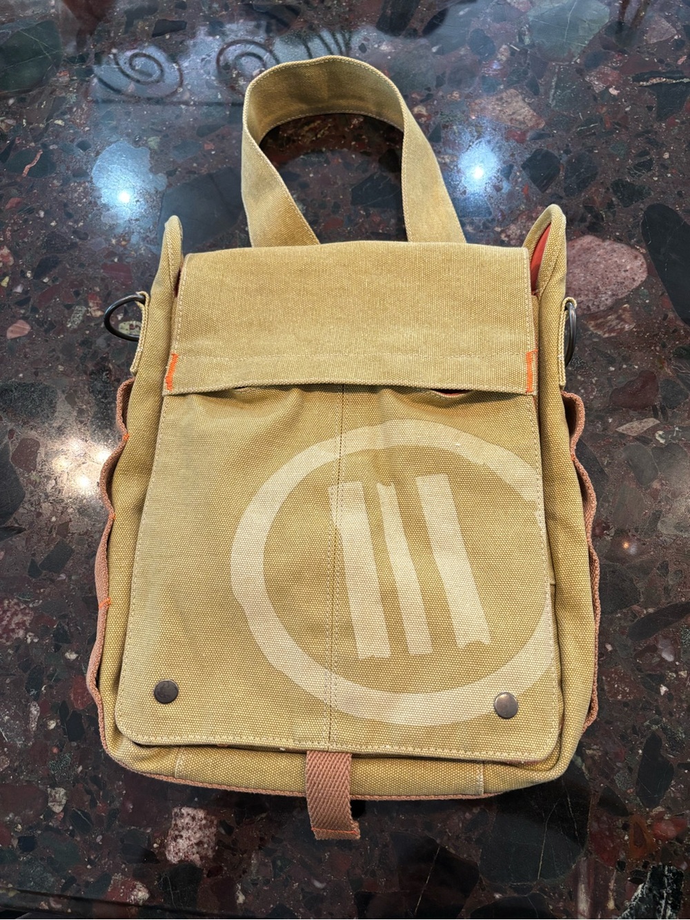 Loop NYC/III Parcel Khaki Utility Graphic Backpack with Orange Lining